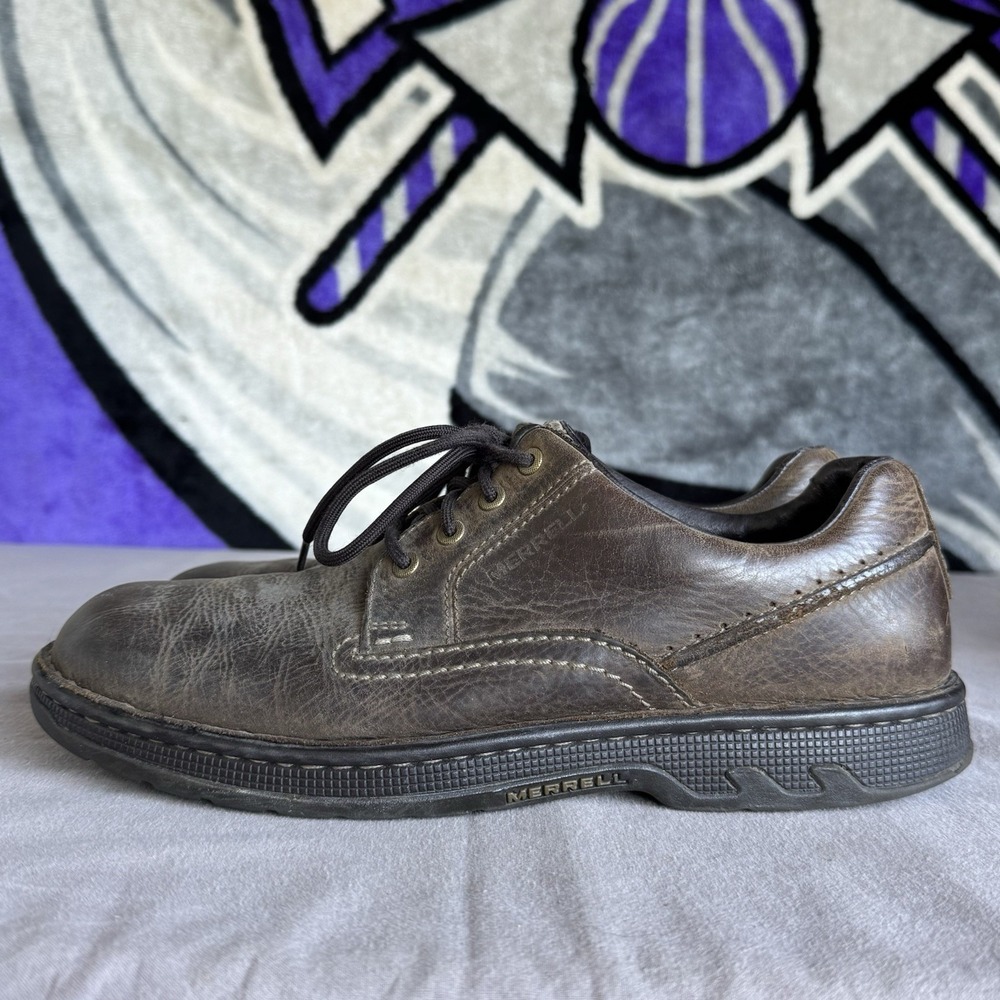 Size 13 - Merrell Mens World Rambler Brown Leather Lace Up Oxford Shoes J45097